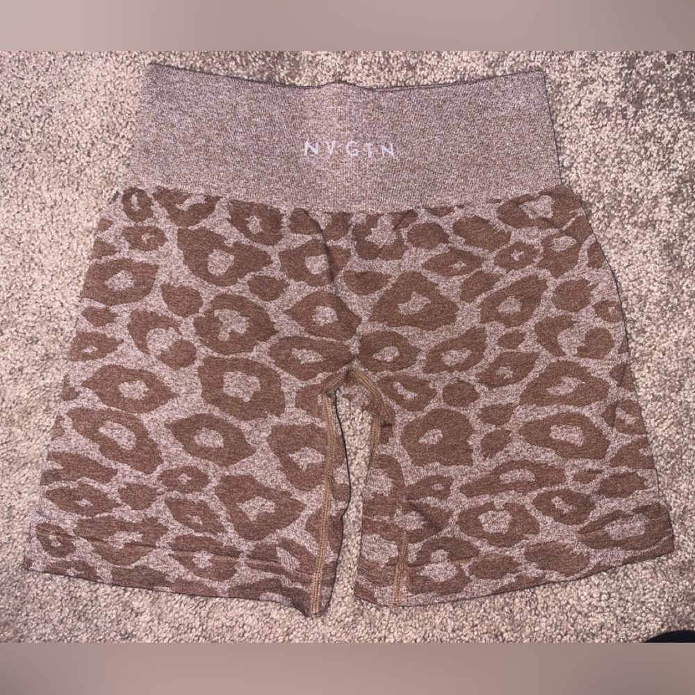NVGTN Brown Leopard Athletic Shorts